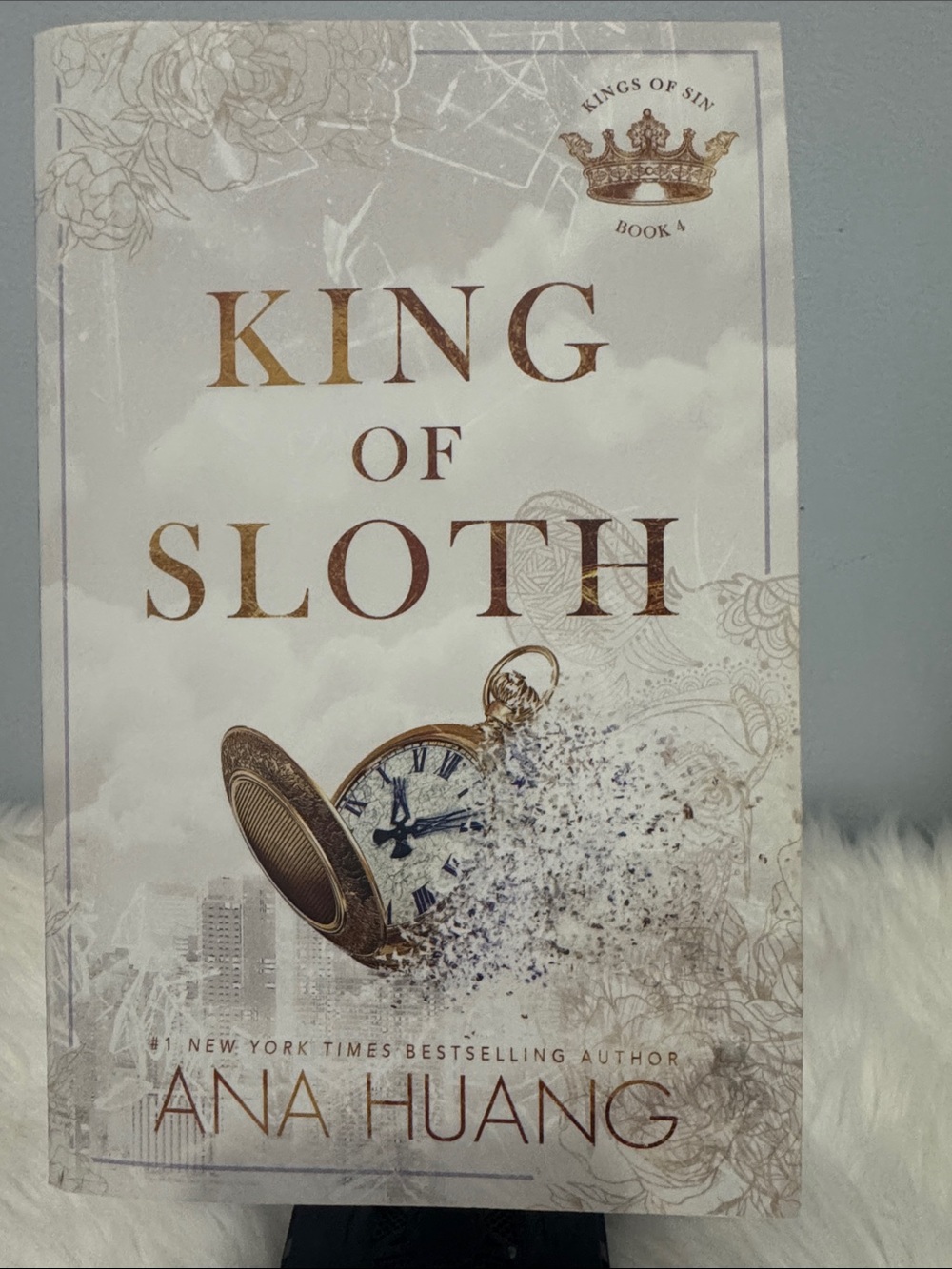 King of Sloth Decorative Hardcover Art Print - White/Gold